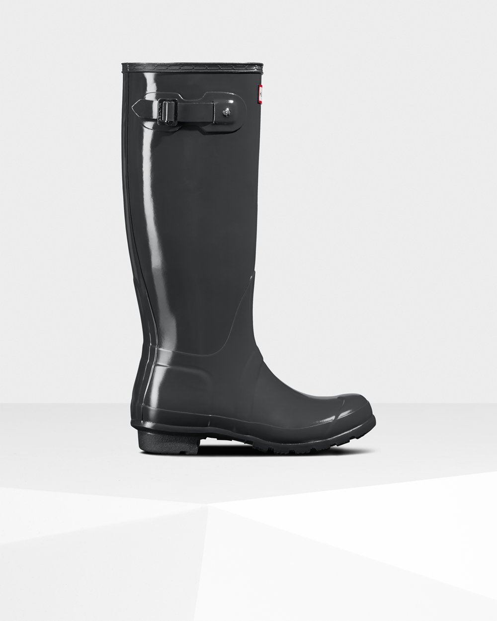 Womens Tall Rain Boots - Hunter Original Gloss (65ECFGHMN) - Deep Green